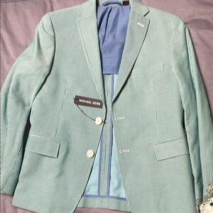 Michael Kors Green Striped Boy's Blazer- New With Tags!